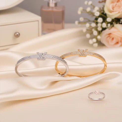 Crown Bangle & Ring Set | Delivered Only in Dubai