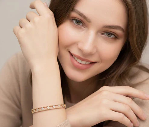 Designer CD-Inspired Chain Link Bangle & Ring Set | Delivered Only in Dubai
